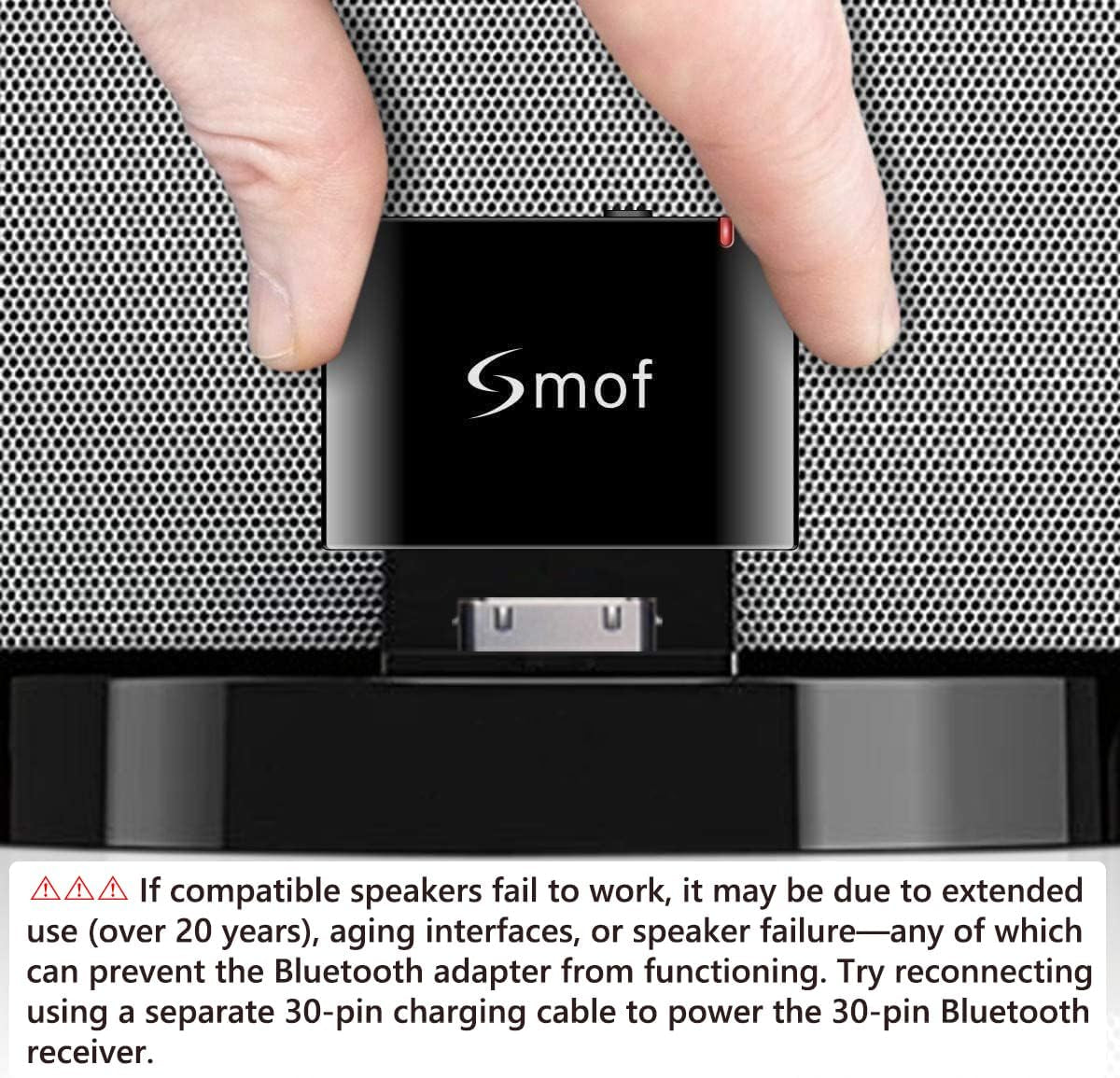 30 Pin Bluetooth Adapter Receiver-Bose Sounddock Bluetooth Adapter Low Latency Bluetooth Audio Receiver with 3.5Mm Aux Cable for Ipod Dock/Iphone/Sony/30 Pin Dock Speakers(Not for CAR or Motorcycle)