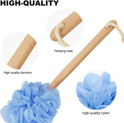 Long Handle Bath Brush with Loofah Sponge