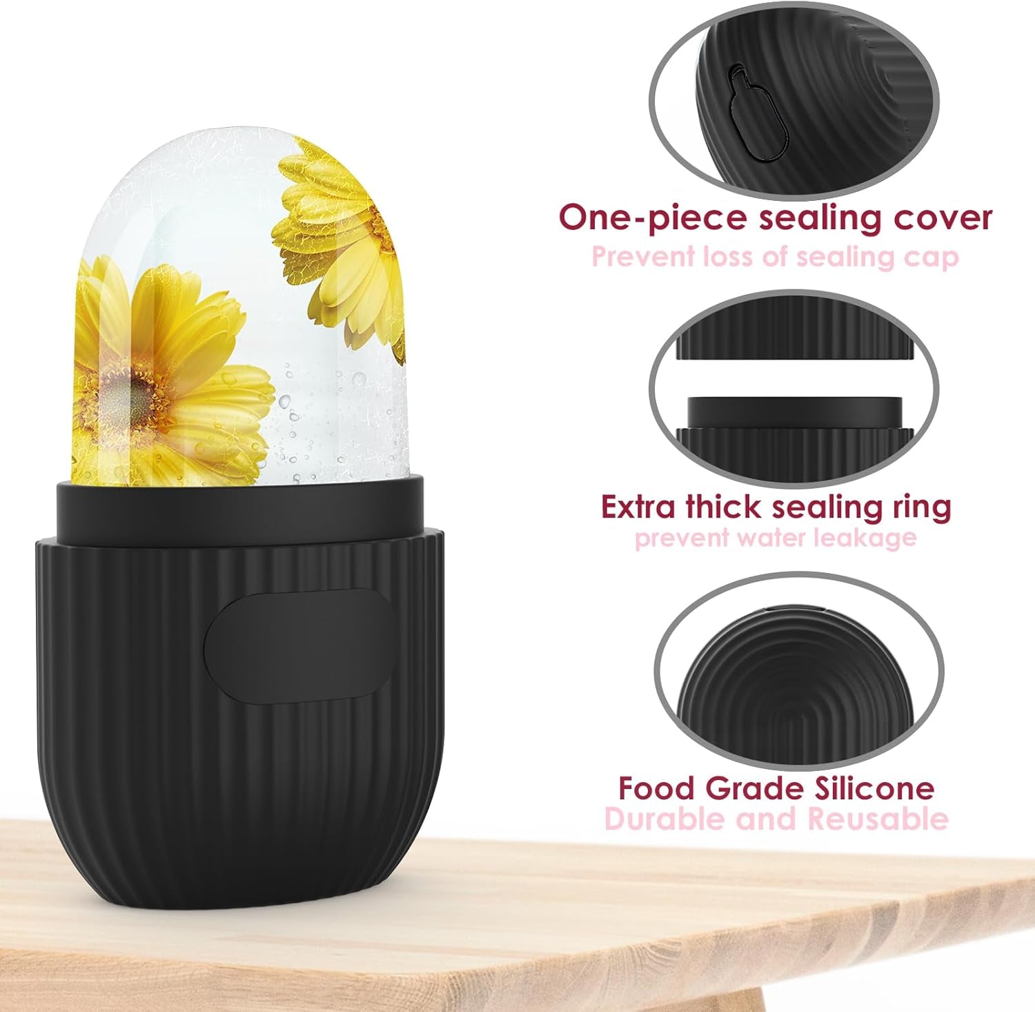 Pore Minimization Tool for Eyes and Neck-Silicone Ice Facial Roller - Contouring, Massage, Dark Circle Reduction (Blue)