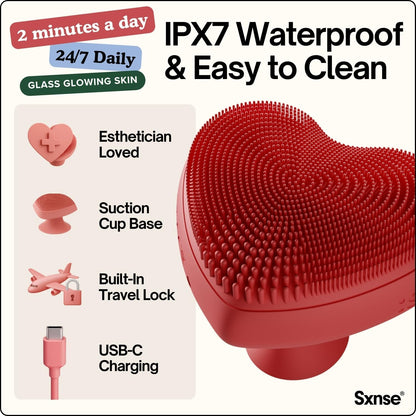 Electric Silicone Facial Scrubber with 7000+ Sonic Pulses - Exfoliator