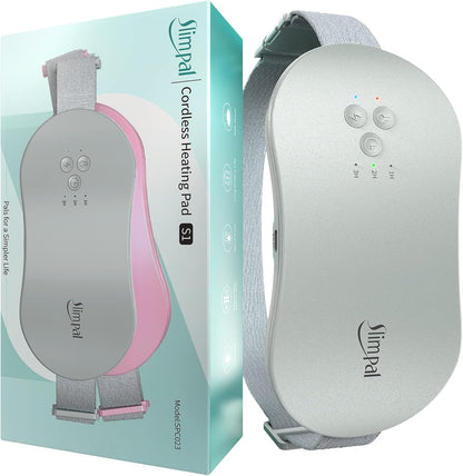 Heating Pad for Period Cramps, Portable Heat Pad for Menstrual Period Pain Relief Electric Cordless Heating Belt W/ 4 Heat Levels for Back, Belly, Stomach, Gift for Girl Women, Pink