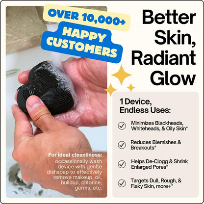 Electric Silicone Facial Scrubber with 7000+ Sonic Pulses - Exfoliator