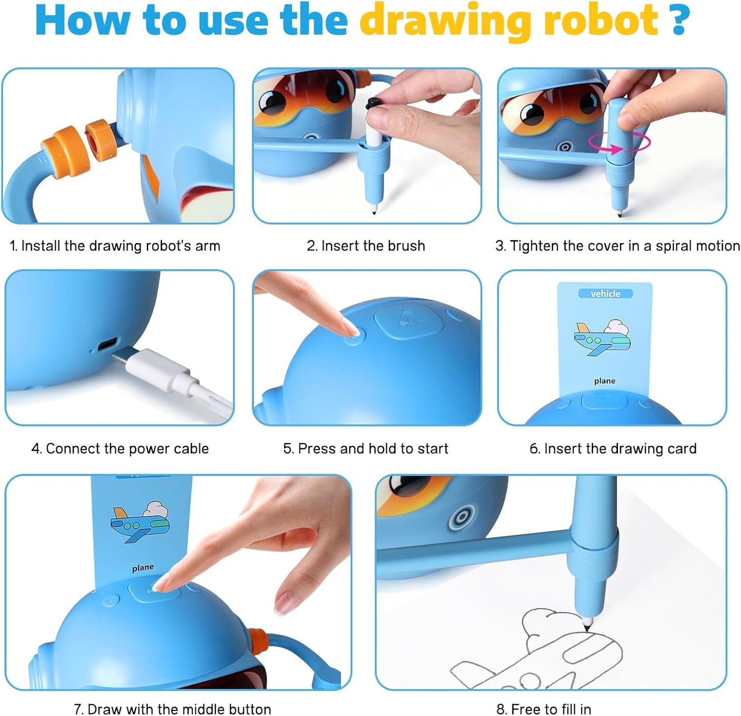 Drawing Robot for Kids - Interactive Educational Montessori Learning Toy with 100 Word Cards & Voice, Machine for Girls Boys Age 5+ (Green)