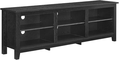 70in Walker Edison TV Console 6 Cubby Storage Stand Charcoal