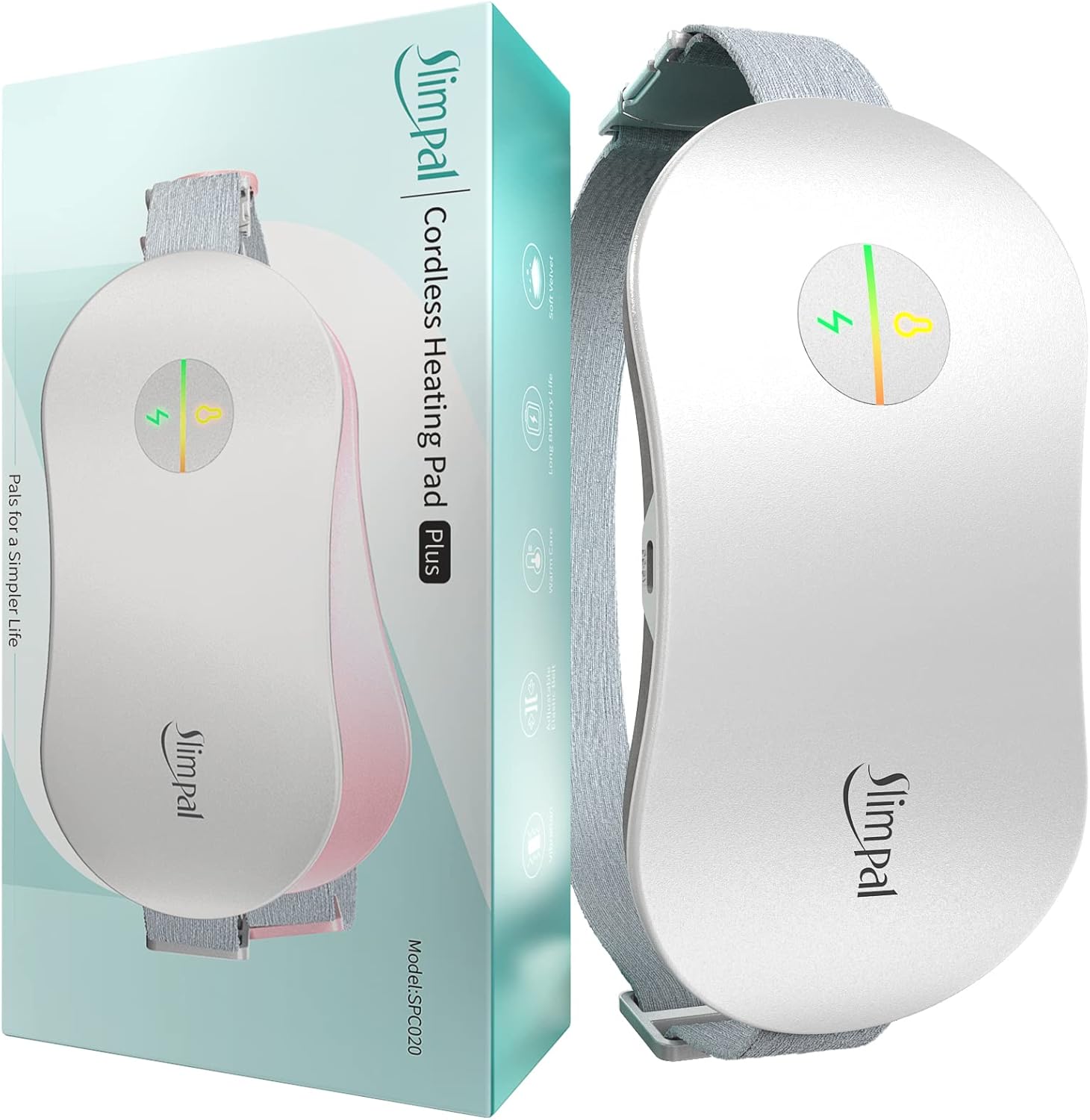 Heating Pad for Period Cramps, Portable Heat Pad for Menstrual Period Pain Relief Electric Cordless Heating Belt W/ 4 Heat Levels for Back, Belly, Stomach, Gift for Girl Women, Pink