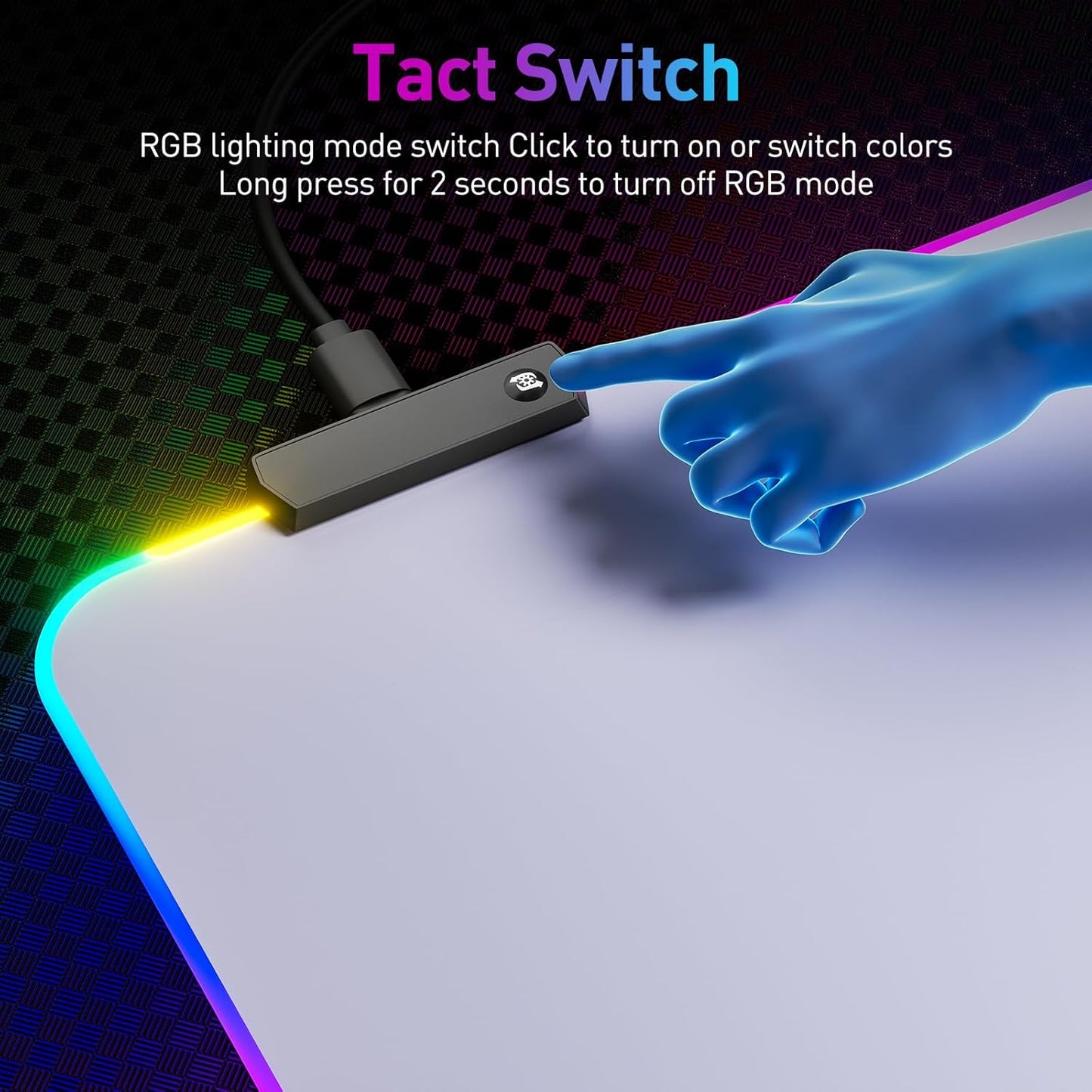 RGB Mousepad Led Mouse Pad, Large Mouse Pad,Led and Big Mouse Mat(White)