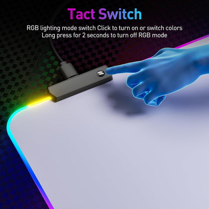 RGB Mousepad Led Mouse Pad, Large Mouse Pad,Led and Big Mouse Mat(White)