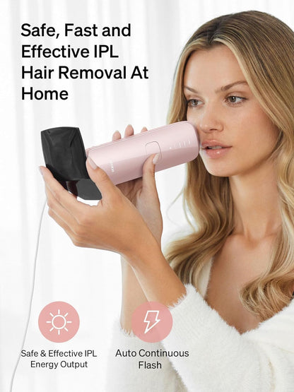 Women's IPL Laser Hair Removal Device with Ice-Cooling Technology - Pink