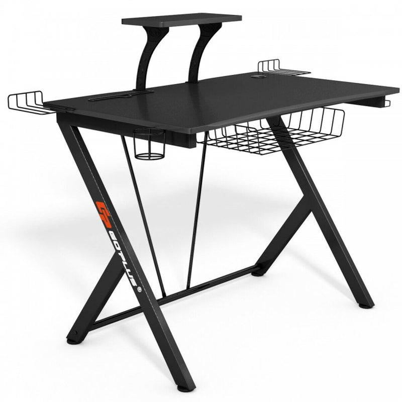 Multifunctional E-Sports Gaming Desk with Integrated Headset Hook and Cup Holder