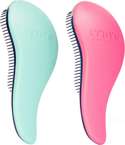 Glide Thru Detangling Hair Brush for Women and Kids - 7.5X3-Inch Hair Detangler Brush for Wet or Dry, Curly and Straight Hair - Ergonomic Design, Detangling, and Styling Comb - Purple