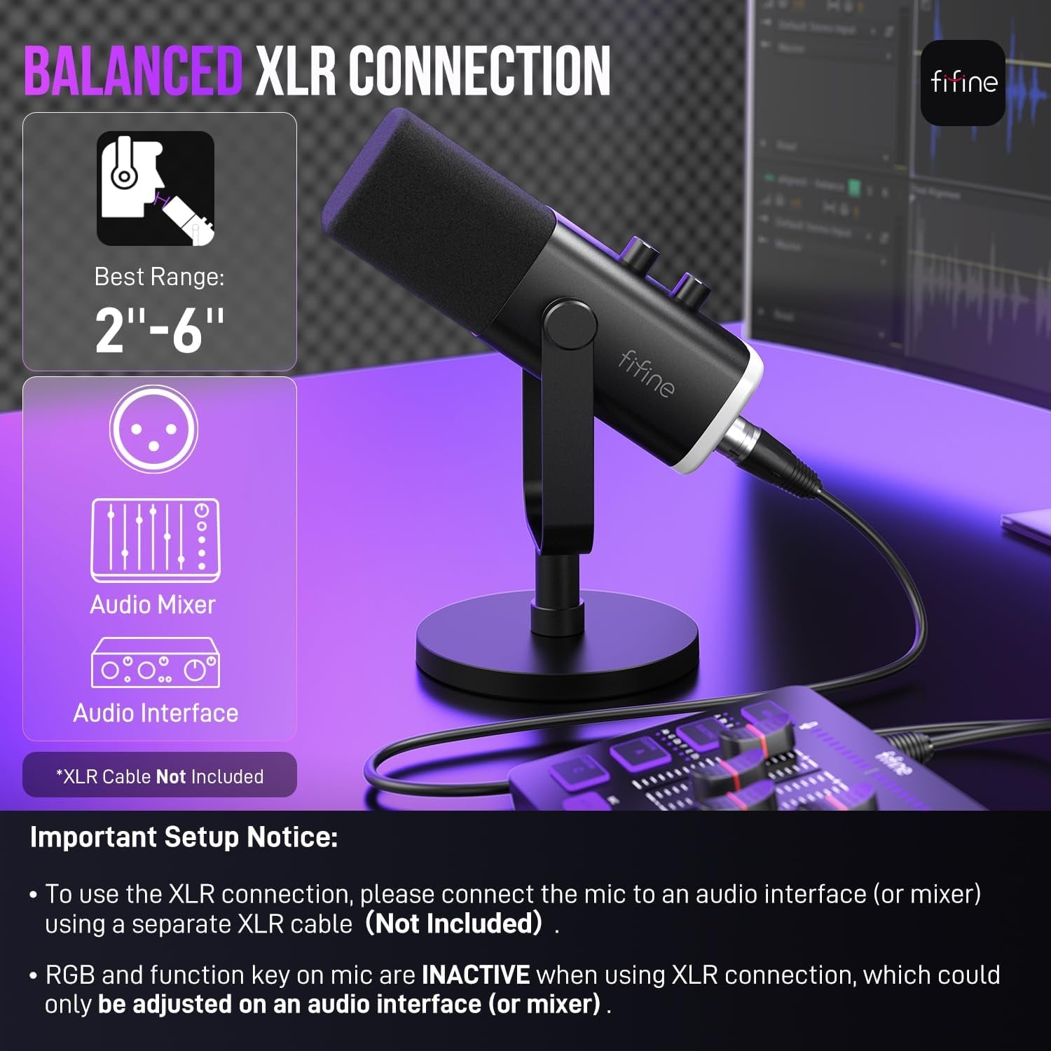 XLR/USB Microphone, Gaming Recording PC Microphone with Headphones Jack, Mute Button, Dynamic RGB Mic for Computer, Streaming Mic for Podcasting Voice-Over Youtube Video-Ampligame AM8 Pink