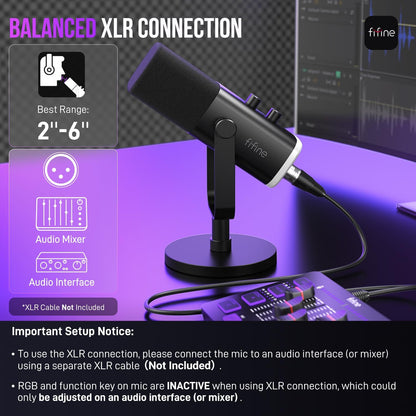 XLR/USB Microphone, Gaming Recording PC Microphone with Headphones Jack, Mute Button, Dynamic RGB Mic for Computer, Streaming Mic for Podcasting Voice-Over Youtube Video-Ampligame AM8 Pink