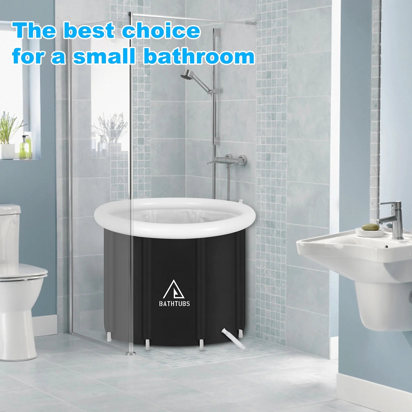 Black Inflatable Bathtub PVC 32" Diameter