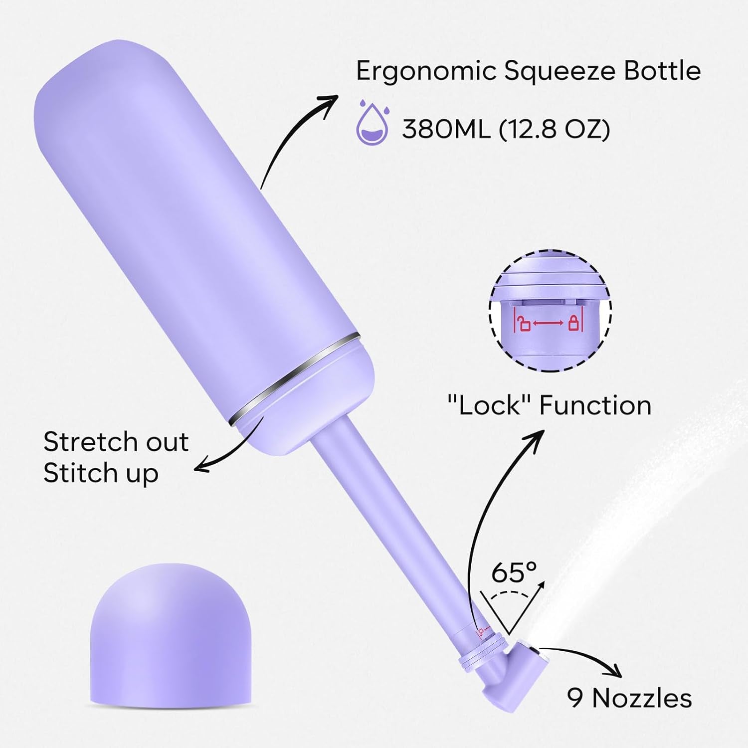 Portable Peri Bidet: 380ml Handheld Leakproof Bottle for Postpartum & Perineal Care 