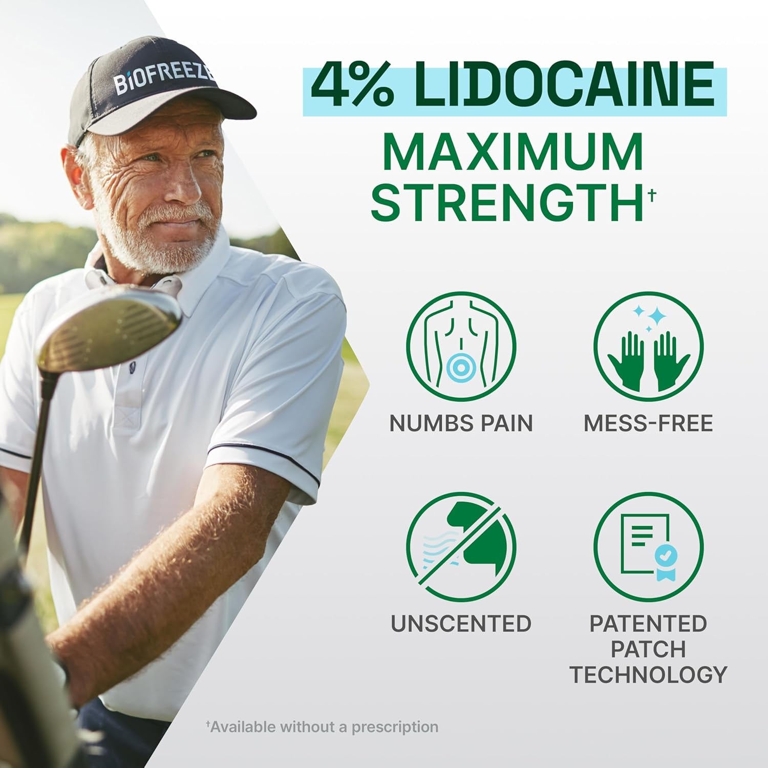Ultraflex Lidocaine Patches Maximum Strength, Flexible Pain Relief Patch for Lower Back, Lidocaine Patch for Neck, Knee, Shoulder, 4 Large Pain Patches