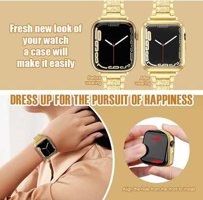 Scratch-Resistant Soft Flexible TPU Lightweight Iwatch Case Protective Protector Bumper Compatible Apple Watch Series 5 Series 4 Series 3 Series 2 Series 1 (Gold, 40Mm)