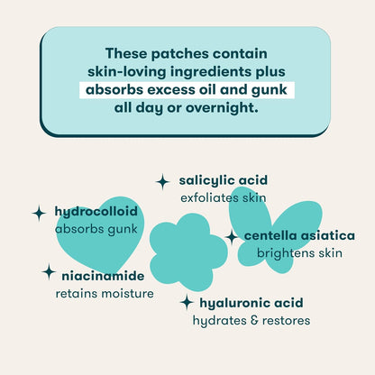 Zits Happen Design Acne Patches, Hydrocolloid Spot Treatment with Salicylic Acid, Heart, Flower & Butterfly Shapes, Dermatologist-Developed, 30-Count