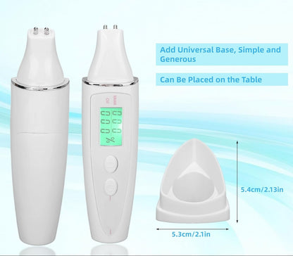 Skin Oil Analyzer Tester, LCD Digital Hydration Oil Content Skin Analysis Machine, Portable Mini Skin Tester Water Oil Detector Pen with Universal Base, Historical Data Query Function