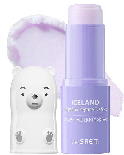Iceland Hydrating Peptide Eye Stick 0.24Oz - Elasticity, Cooling, Moisturizing Eye Balm for Loose Skin – under Eye Treatment - Balm to Smooth Skin Texture - Daisy Flower Scent