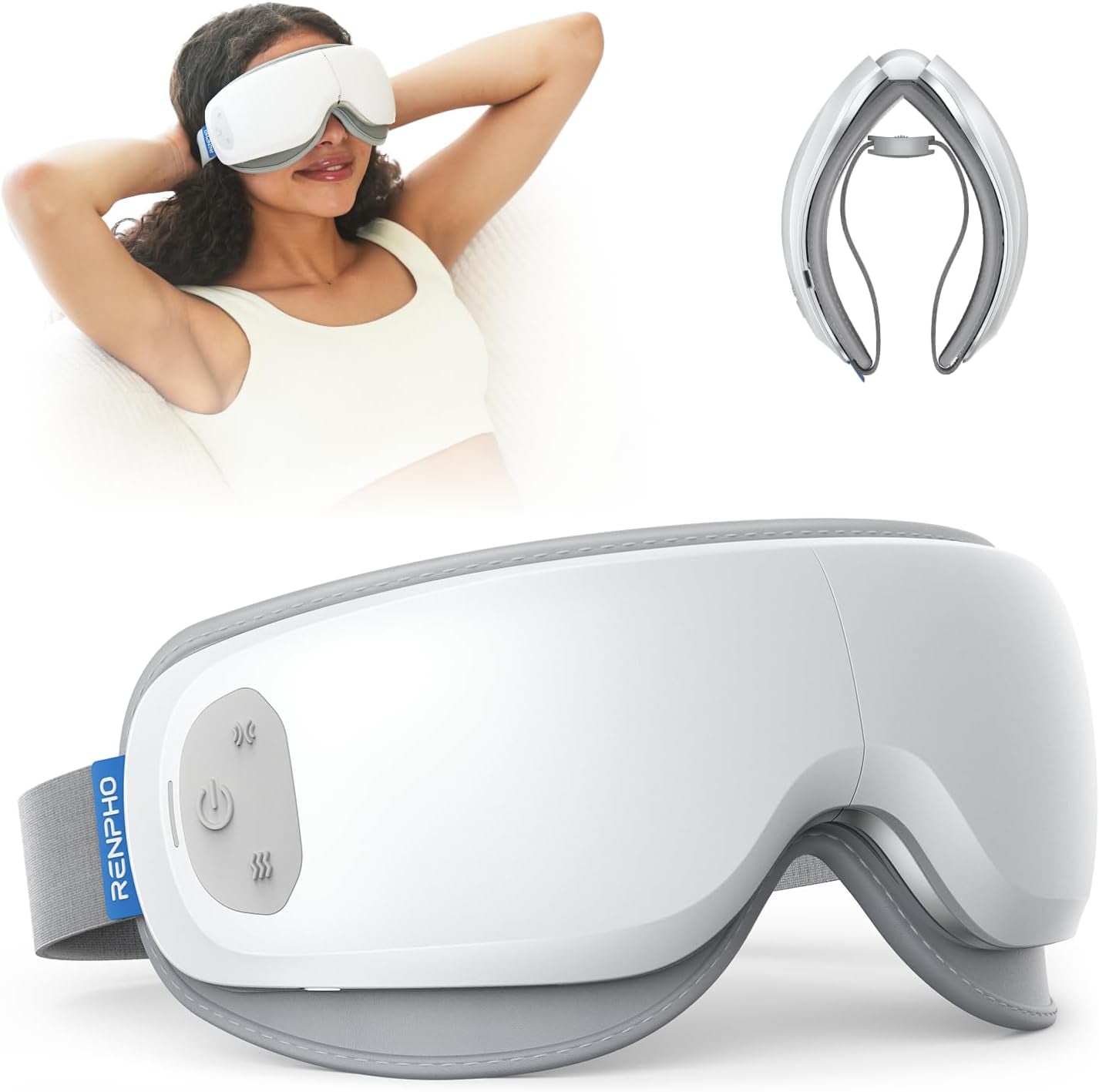 Ultra-Quiet Eye Massager with Heat, Valentine'S Day Birthday New Year Gifts, Lightweight Heated Eye Mask for Migraines, Face Massager for Dry Eyes Relax Reduce Strain Improve Sleep Eyeris Zen