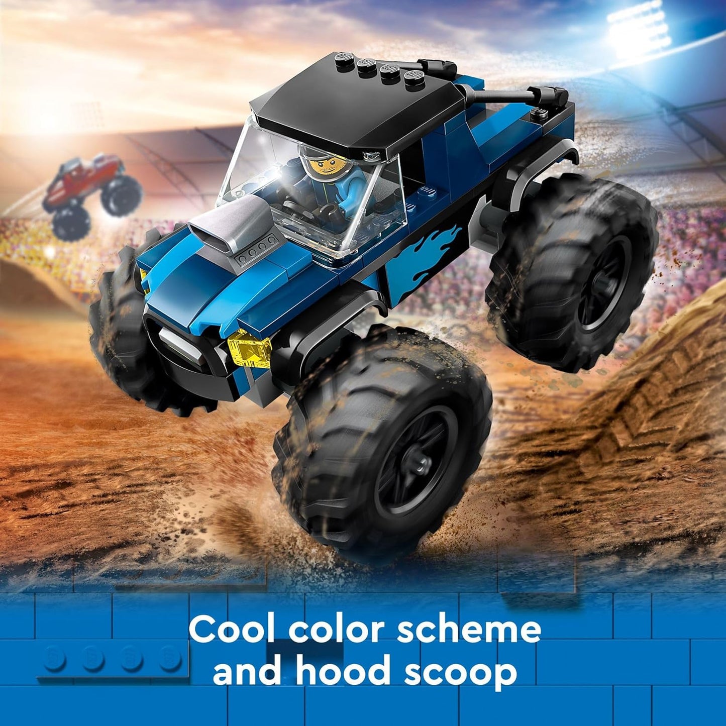 City Blue Monster Truck Off-Road Toy Playset with a Driver Minifigure, Imaginative Toys for Kids, Fun Gift for Boys and Girls Aged 5 Plus, Mini Monster Truck, 60402