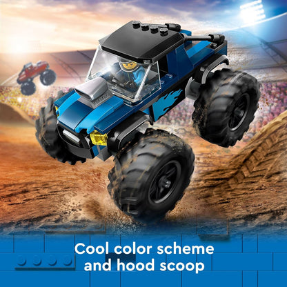 City Blue Monster Truck Off-Road Toy Playset with a Driver Minifigure, Imaginative Toys for Kids, Fun Gift for Boys and Girls Aged 5 Plus, Mini Monster Truck, 60402