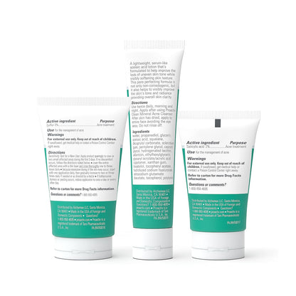 Salicylic Acid Face Wash, Benzoyl Peroxide Pore Minimizing Treatment-90 Day Complete Acne Skin Care Kit