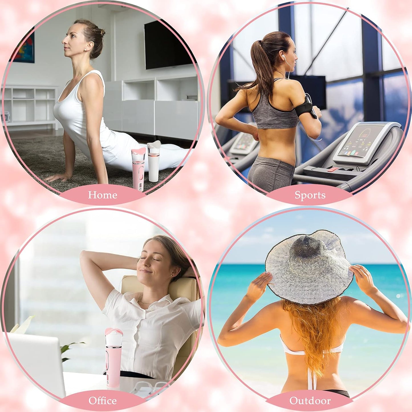 2 Pieces Handy Nano Mist Sprayer with Skin Analyzer Moisture Tester