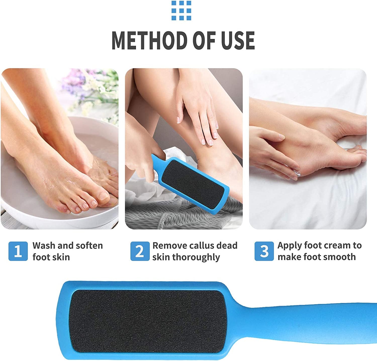 Pedicure Foot Files Callus Remover Double Sided Feet Rasp Skin Scrubber - 3 PK