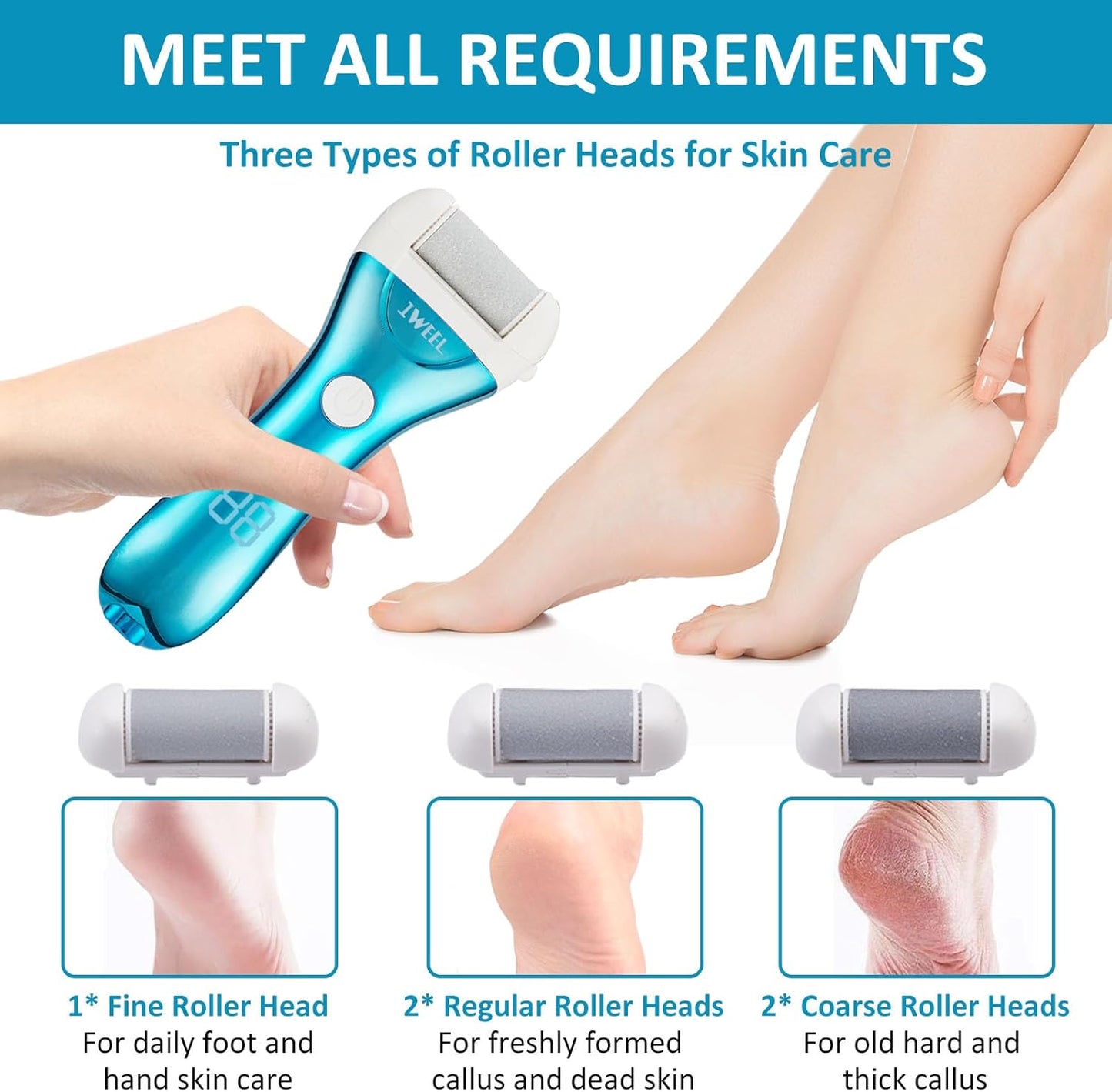 Electric Foot Callus Remover and Pedicure Kit - Rechargeable, Foot Care Solution for Dead Skin Removal