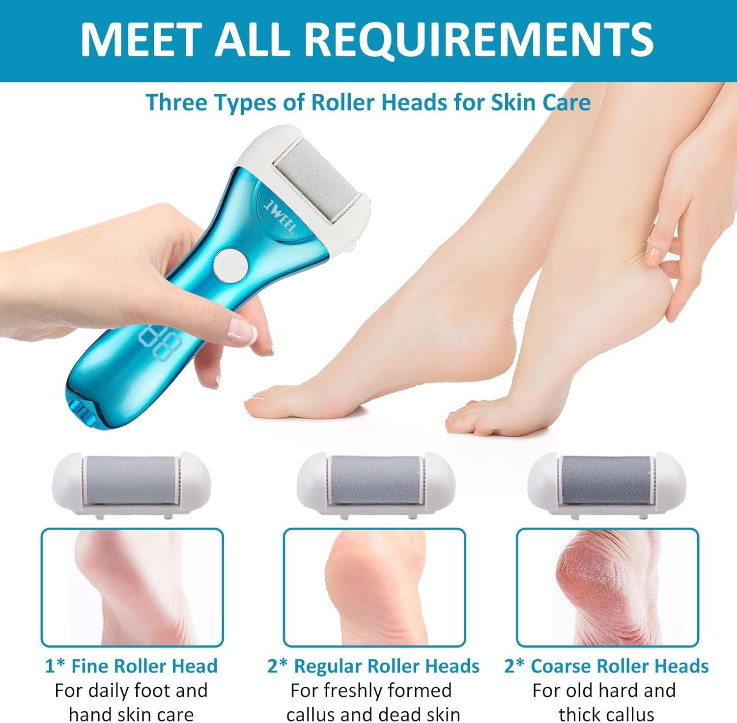 Electric Foot Callus Remover and Pedicure Kit - Rechargeable, Foot Care Solution for Dead Skin Removal