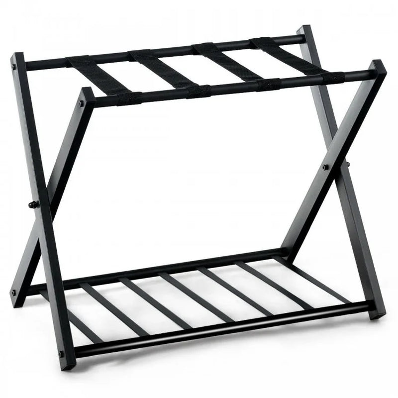 Set of 2 Metal Folding Luggage Racks for Suitcases