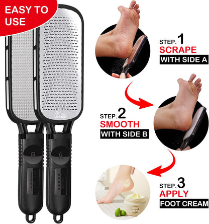 Stainless Steel Professional Foot File and Callus Remover for Effective Dead Skin, Cracked Heel, and Corn Treatment