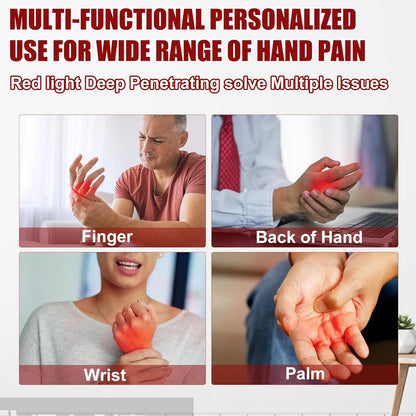 Cordless Red & Infrared Light Therapy for Hand Pain Relief Device with 660Nm Red 850Nm Infrared Light with 4000Mah Battery Portable Pad for Hands Fingers Wrist Joint Stiffness Treatment Gloves