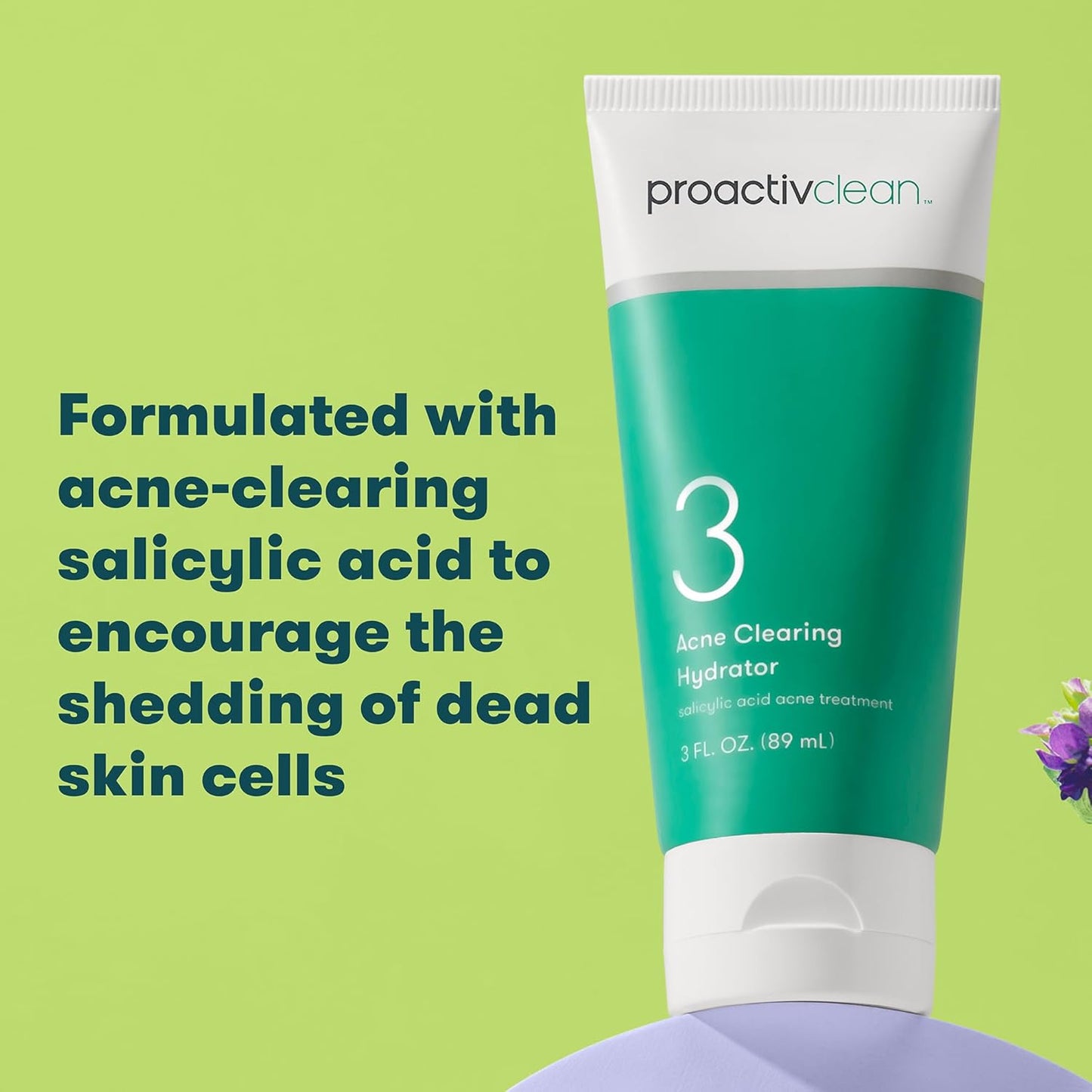 Clean Acne Clearing Hydrator- Gentle Daily Face Moisturizer for Women and Men- Salicylic Acid Acne Treatment Cream Facial Lotion with Hyaluronic Acid and Vitamin E- 3Oz
