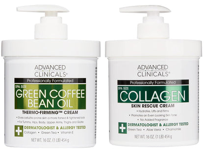 Hyaluronic Acid Moisturizer + Fragrance Free Collagen Cream Face Moisturizer & Body Lotion 2Pc Skincare Set for Women & Men Helps Reduce Appearance of Crepey Skin & Dry Skin, 2Pc