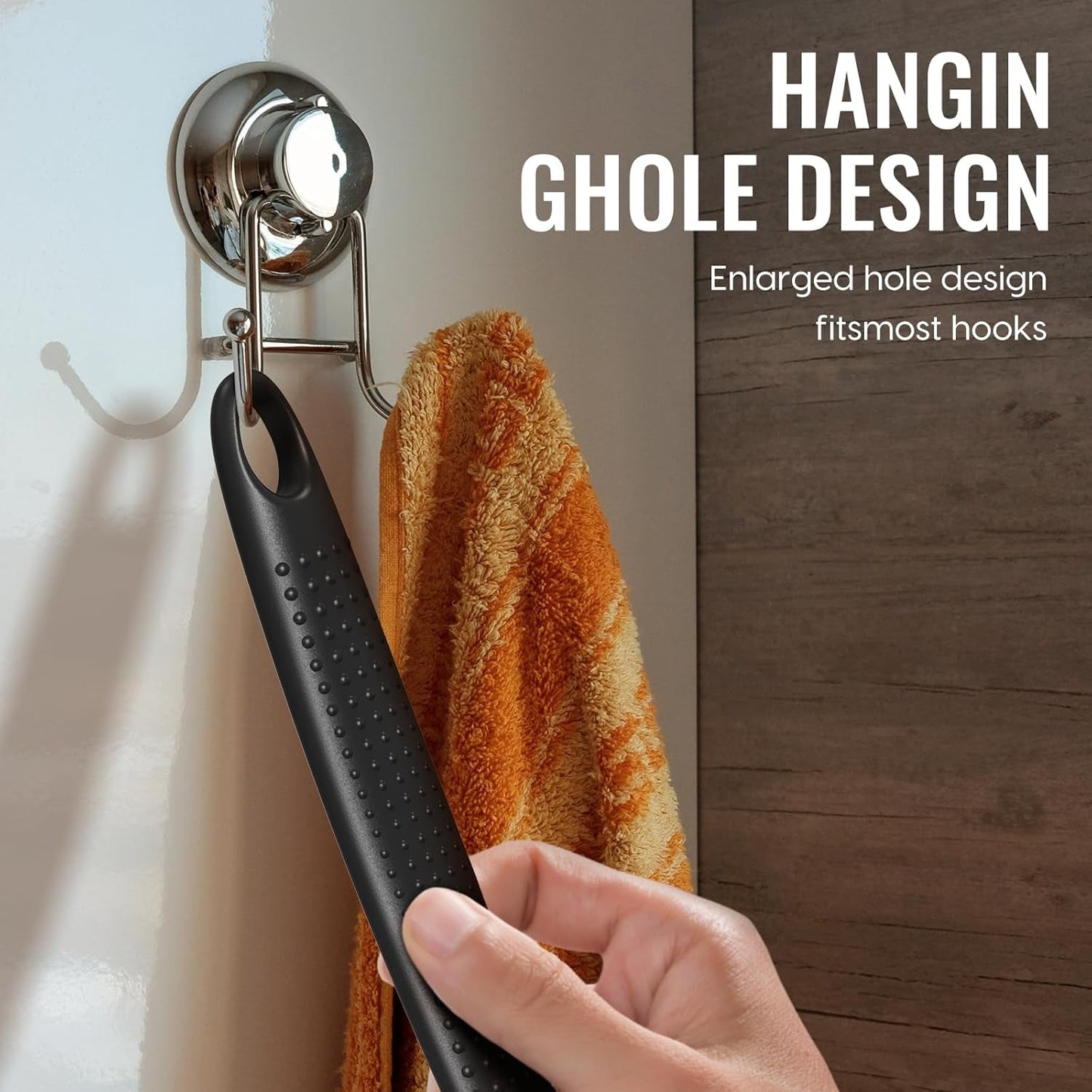 Silicone Back Scrubber for Shower -17In Long Handle Body Brush, Double Sided Shower Brush for Exfoliating and Massage Long Handle