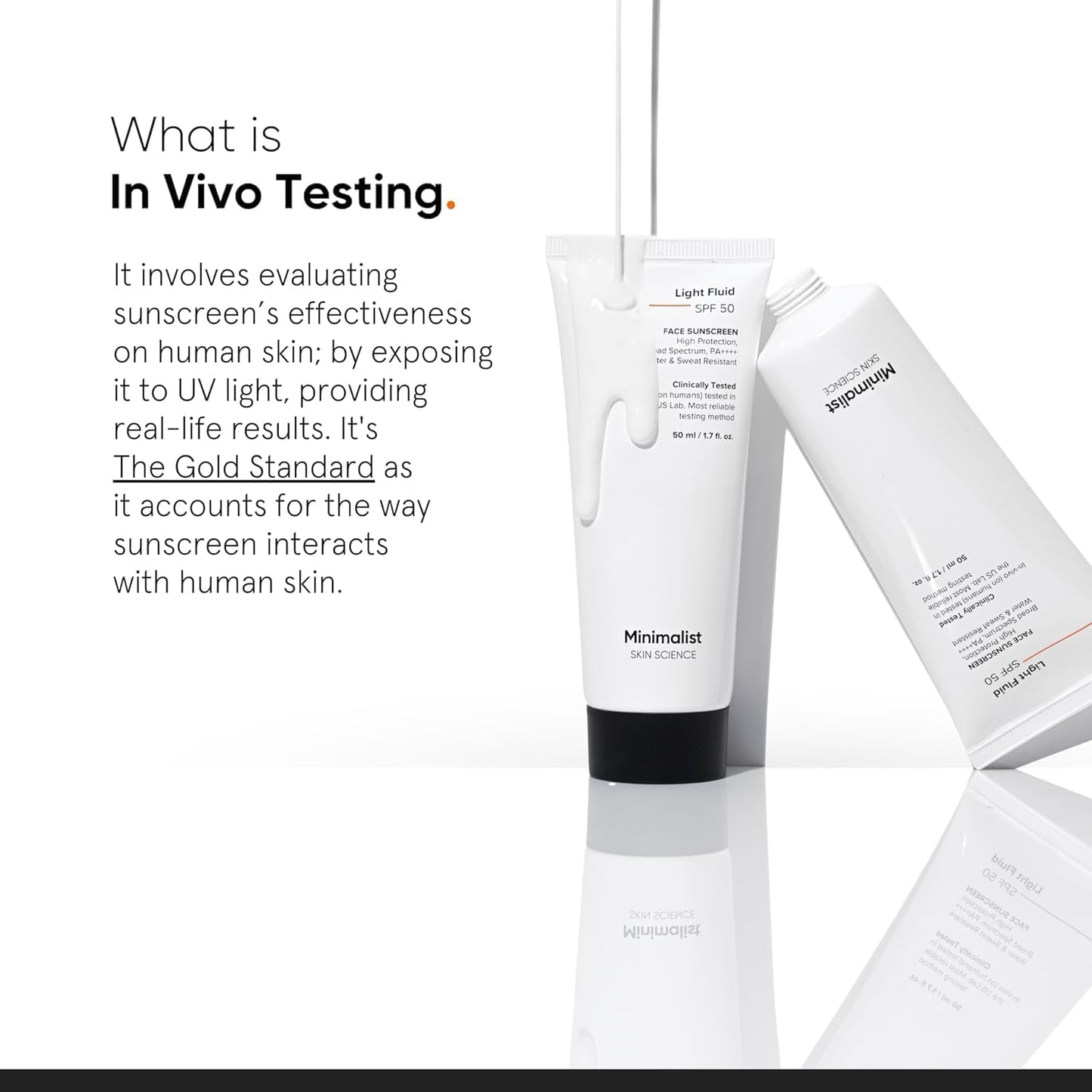 Lightweight, Water & Sweat Resistant Sunscreen for Oily Skin | Minimalist Light Fluid Sunscreen SPF 50 PA++++ | No White Cast | Broad Spectrum |  Unisex | 50Ml