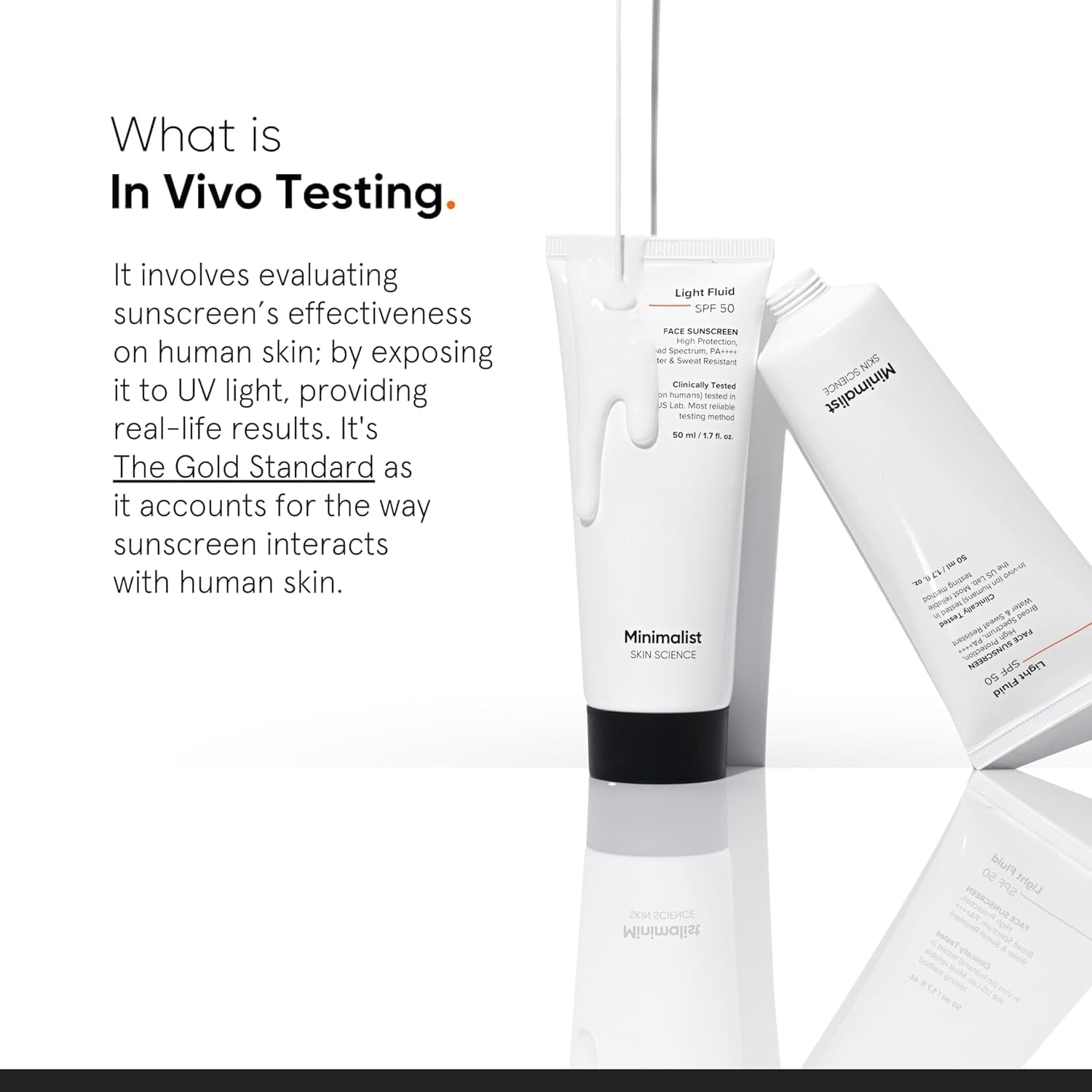 Lightweight, Water & Sweat Resistant Sunscreen for Oily Skin | Minimalist Light Fluid Sunscreen SPF 50 PA++++ | No White Cast | Broad Spectrum |  Unisex | 50Ml