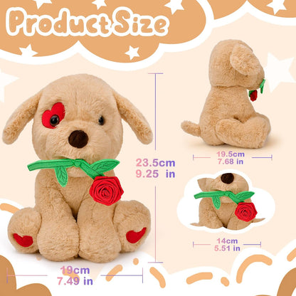 Valentines Day Gift for Her Girlfriend Women Plush Toy Light Brown Christmas Birthday Gifts for Wife Her 9.25 Inches Cadeau St Valentin Femme