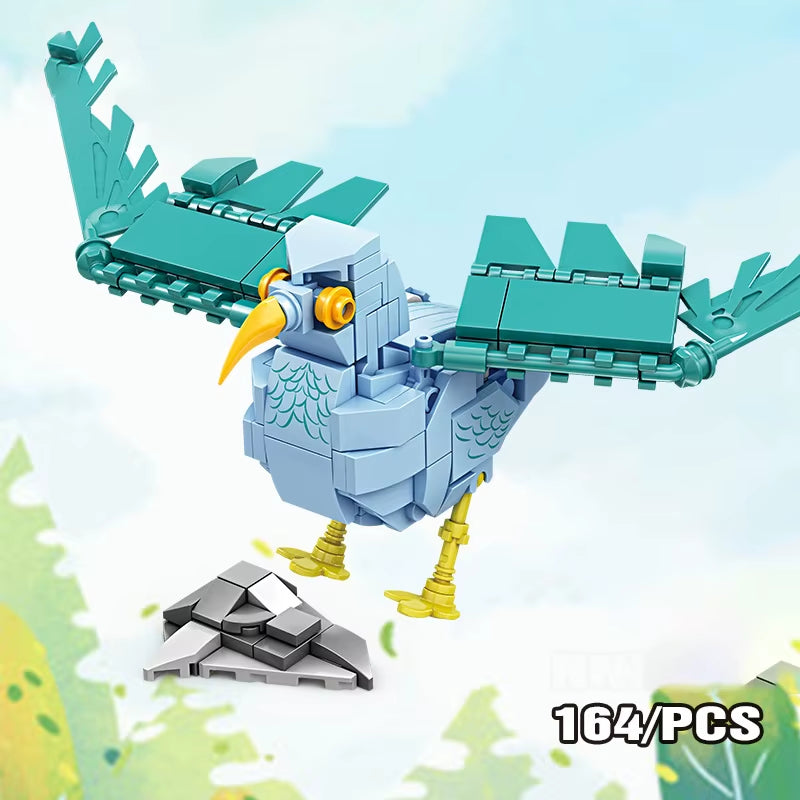 MOC City Creative Building Blocks Accessories Zoo Rhino Lion Kangaroo Wolf Fox Frog Bee Crow Peacock Mini Brick Toy Gifts X021