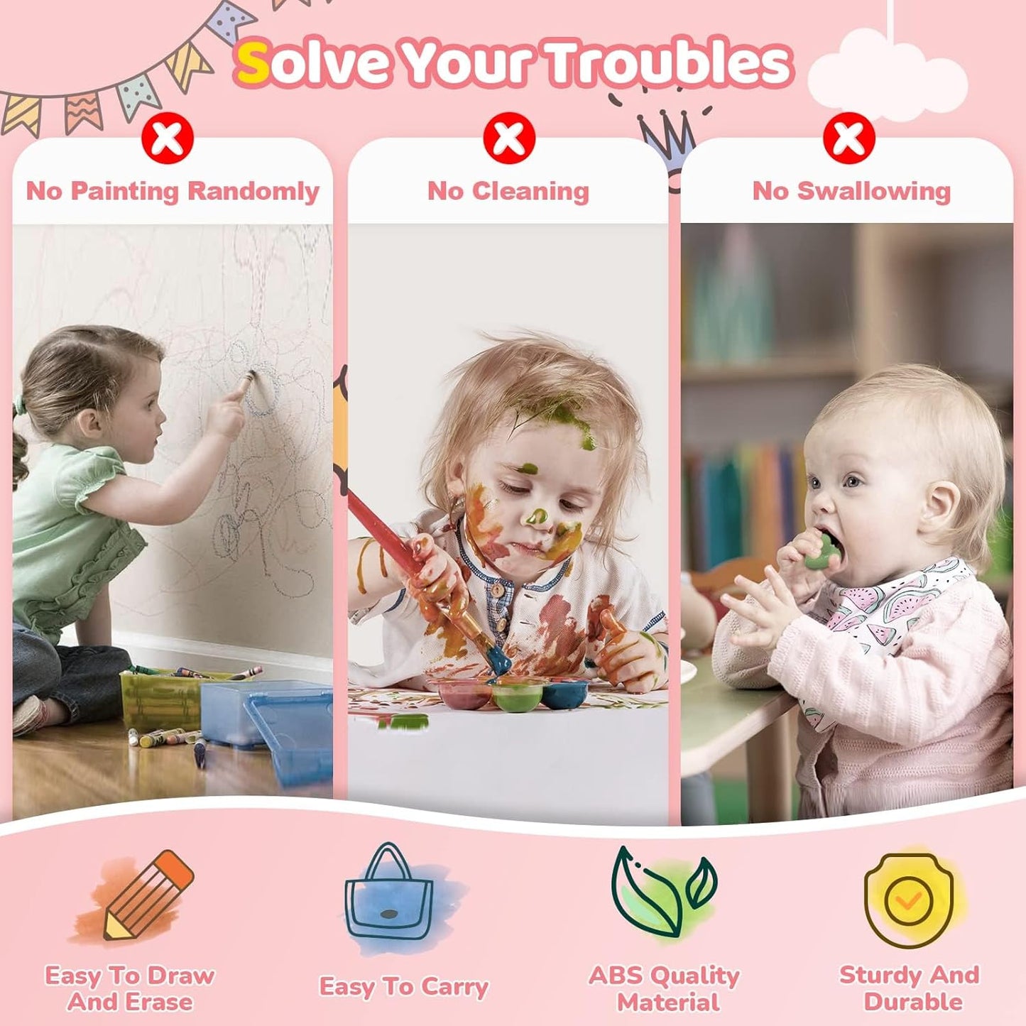 Magnetic Drawing Board Toddler Toys Doodle Sketch Pad for Boys and Girls-Age 1–3