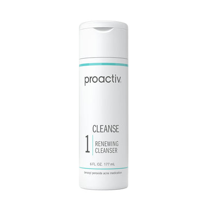 Acne Cleanser - Benzoyl Peroxide Face Wash and Acne Treatment - Daily Facial Cleanser and Hyularonic Acid Moisturizer with Exfoliating Beads - 90 Day Supply, 6 Fl Oz