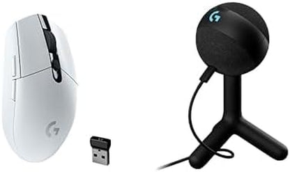 305 Lightspeed Wireless Gaming Mouse, White + Yeti Orb RGB Gaming Microphone with LIGHTSYNC, USB Mic for Streaming