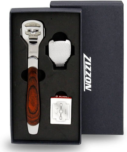 Professional Pedicure Callus Shaver with Wooden Handle and 10 Replacement Blades