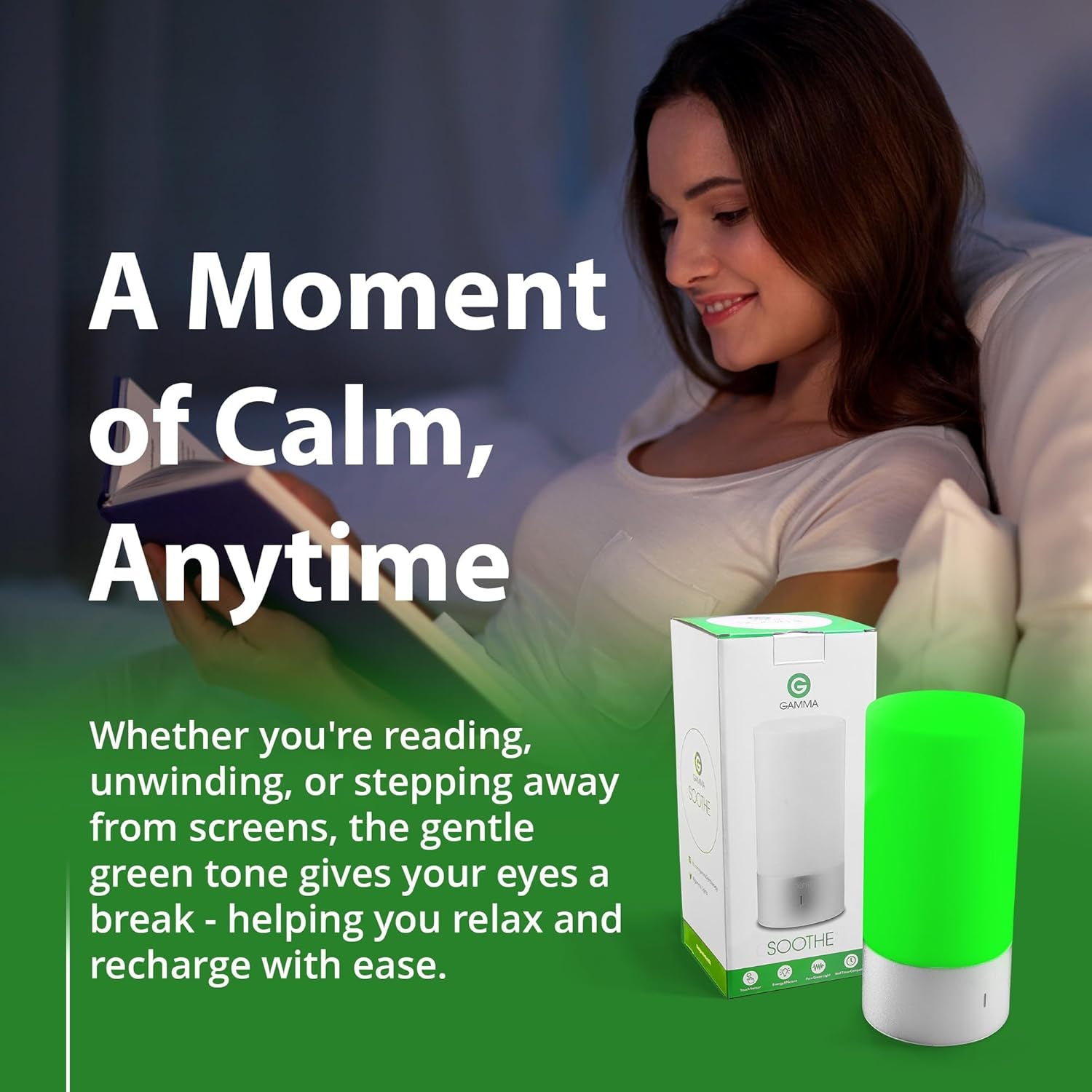 Soothe - 520Nm Narrow-Band Green Light Lamp by Gamma - Migraine Headache Relief - Pain Relief