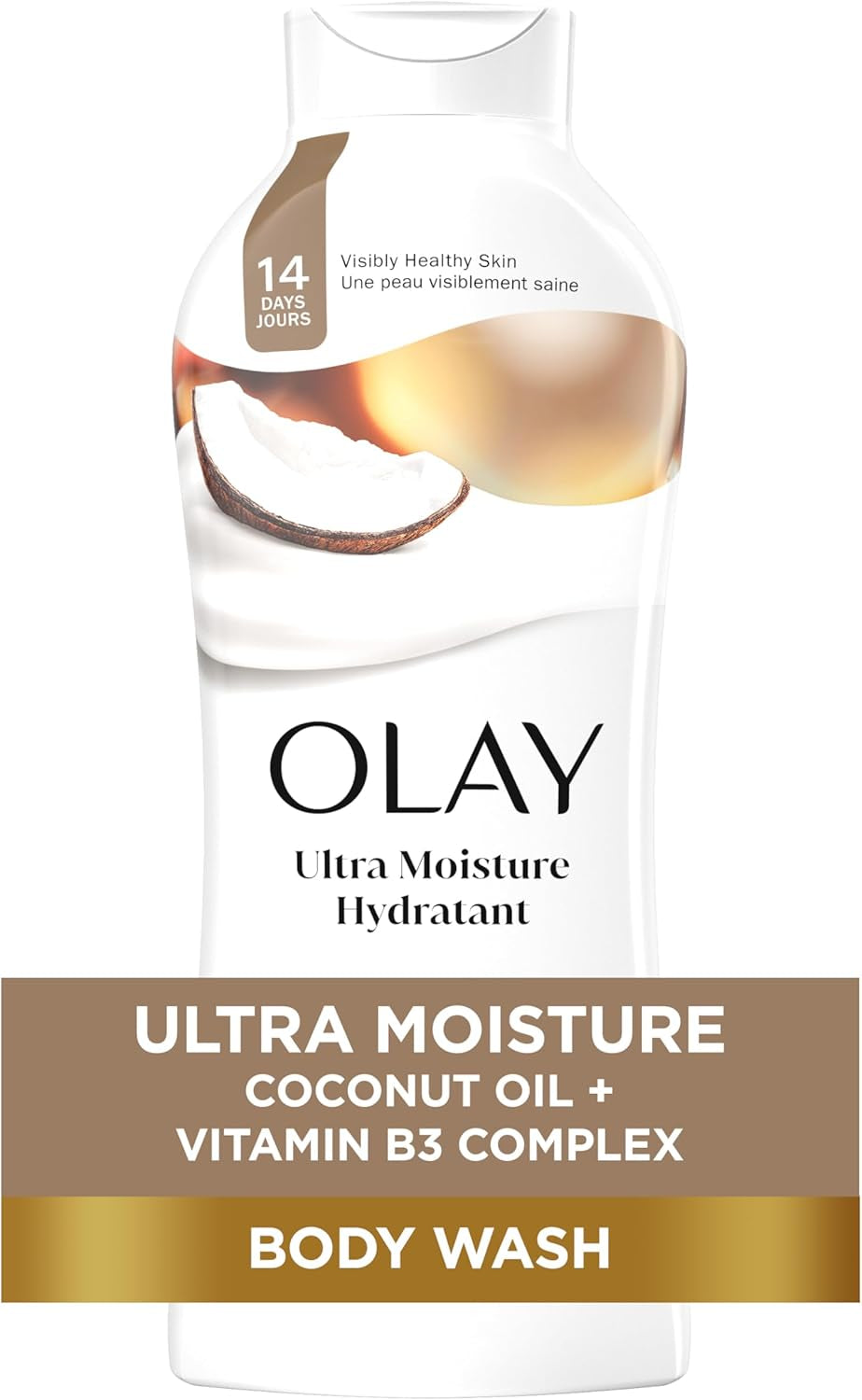 Ultra Moisture Coconut Oasis Body Wash, for Smooth and Healthy Looking Skin, Free from Parabens, 2.6 L Total (4 Count of 650 Ml Each)