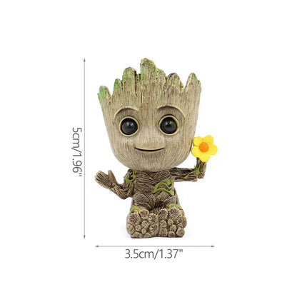 Mini Cartoon Groot Figurine – Cute Tree Man Ornament 5CM Desk Decor, Home & Office Miniature Model