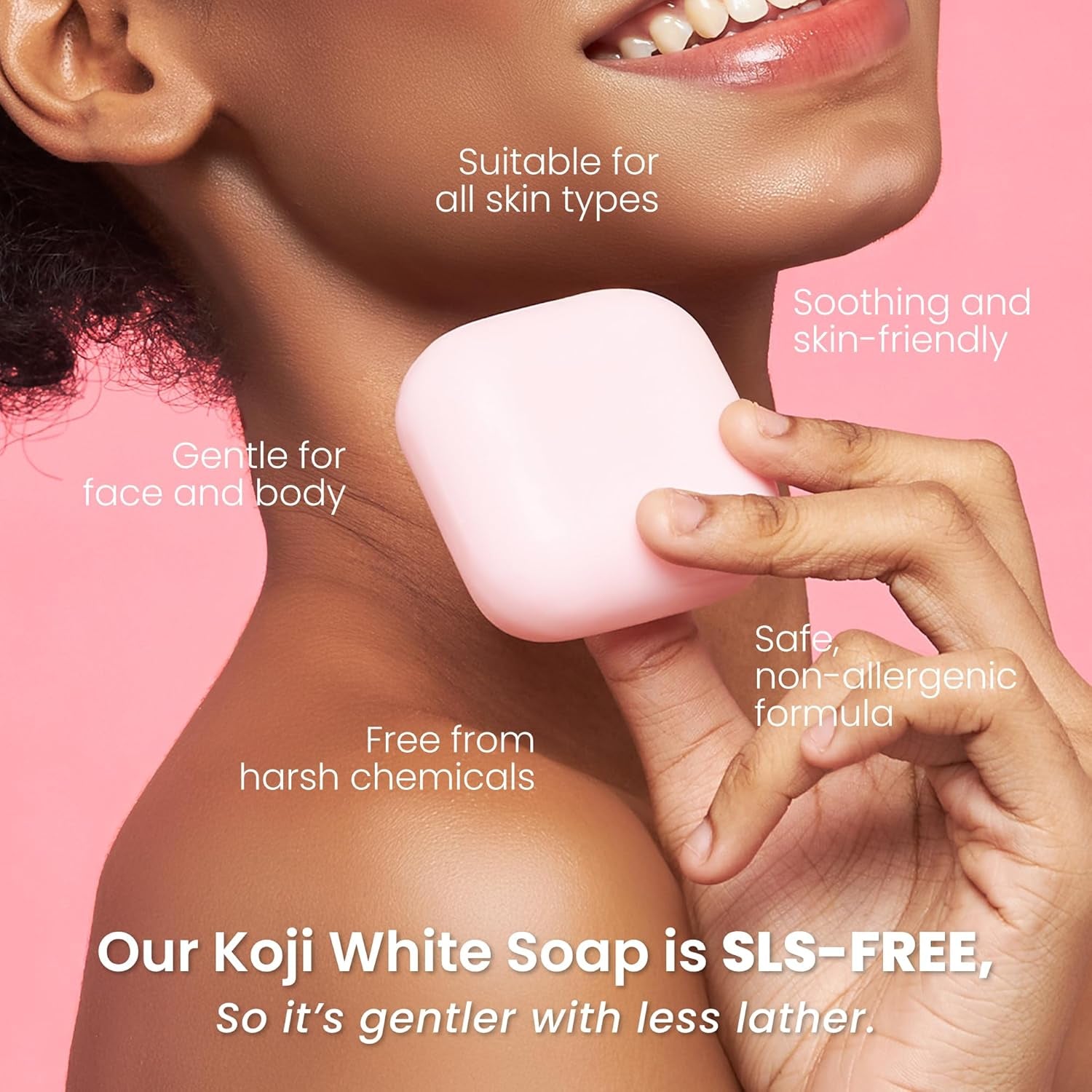 Kojic Acid & Collagen Soap, Cleansing Bar for Face and Body, Vegan Soap, 80G (2 Bars)
