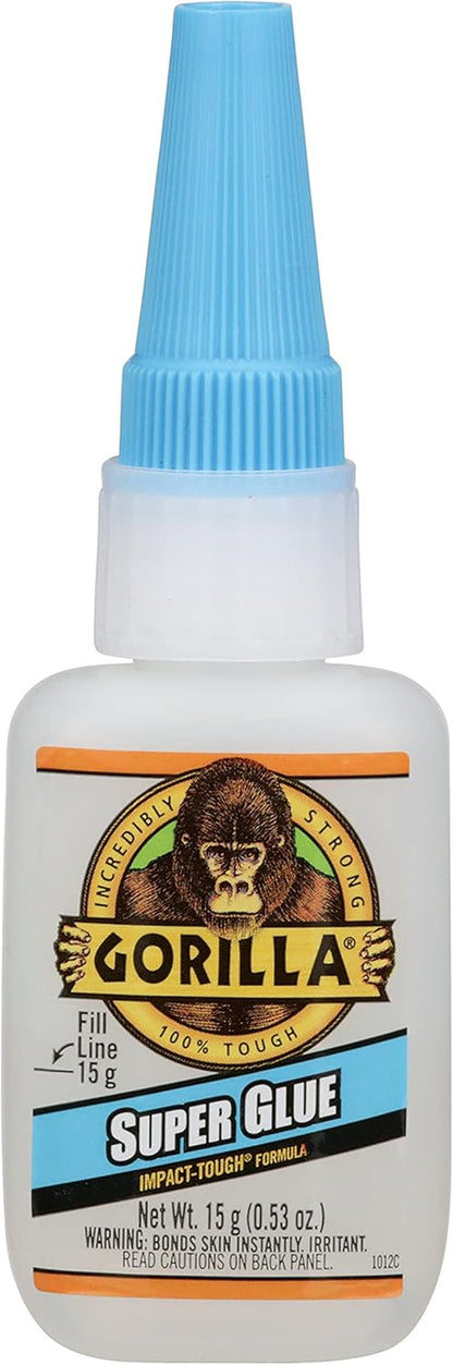 Super Glue Liquid, Fast-Setting, Versatile Cyanoacrylate Glue, Anti-Clog Cap, Flow Control Formula, Clear, 0.53Oz/15G, (Pack of 1) 112381